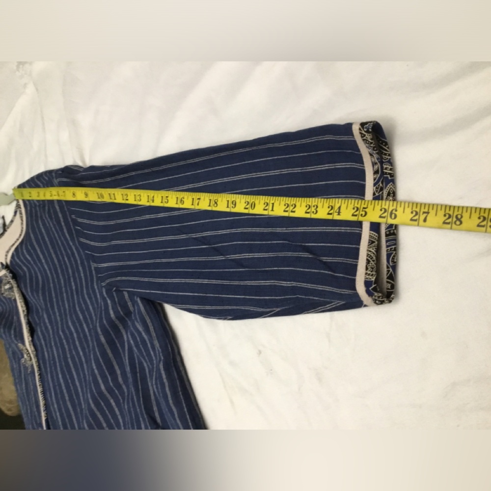 Navy Striped Jacket with Gold Accents - Picture 12 of 14